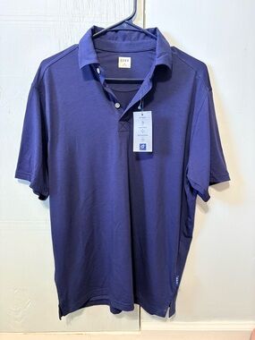 ROWM Performance Polo Shirt Men’s Medium Blue Moisture Wicking Stretch Golf NWT